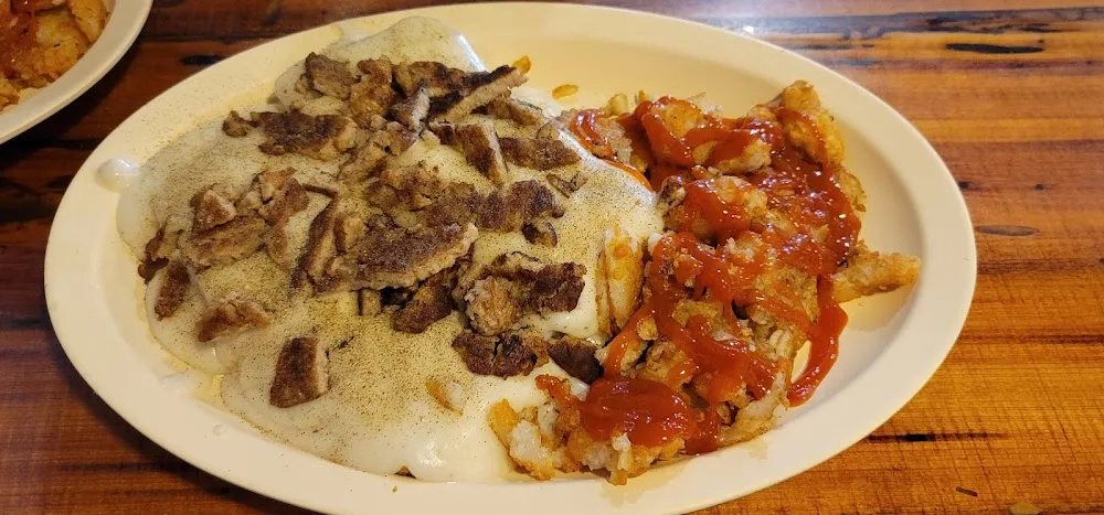 Biscuits and Sausage Gravy with Hash Browns