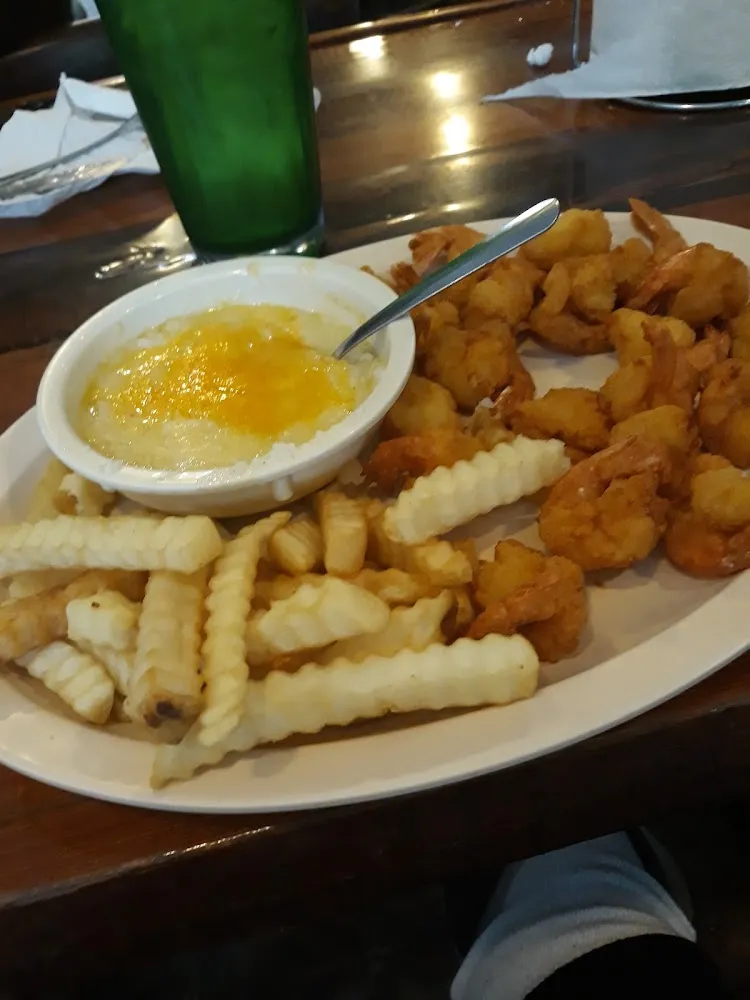 Shrimp Platter with Fries with Cheese Grits
